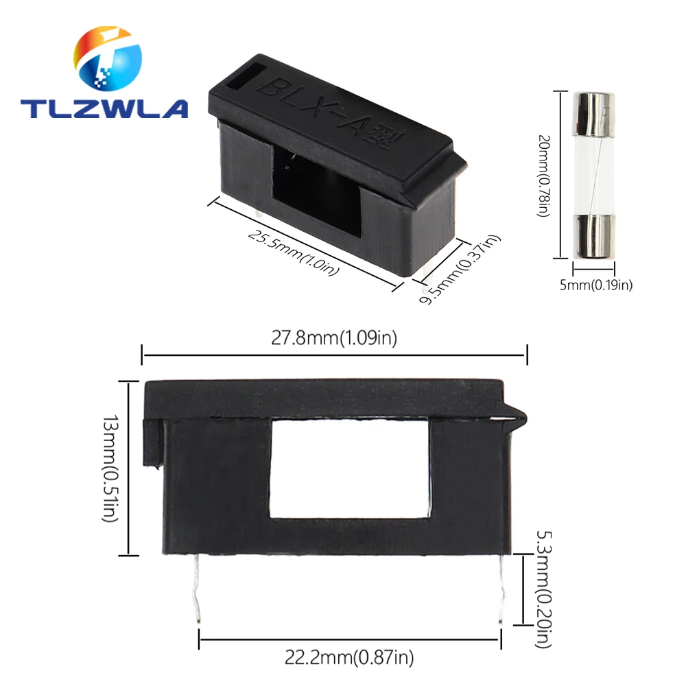 Glass Tube Fuse Holder 10PCS 5*20MM for 5X20MM Fuse PCB BOARD