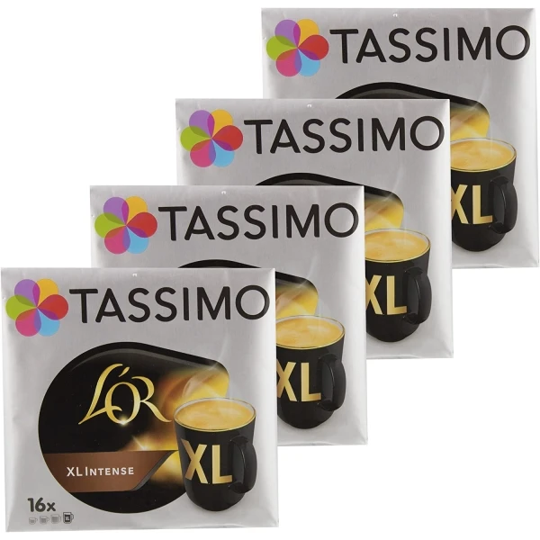 TasHansen L \'or XL Intense, café, capsules, café moulu Brasa, Pack 4 (64 capsules)