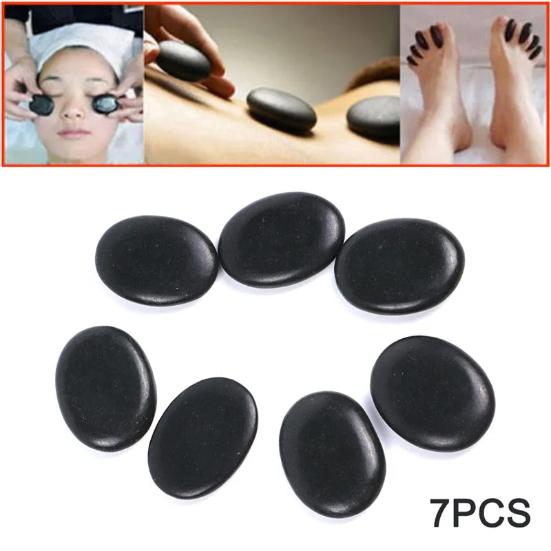 Beauty Stones Massage Spa Rock Basalt Stone Lava Natural Energy Massage Stone 7Pcs Healthy Beauty Tool massage tool