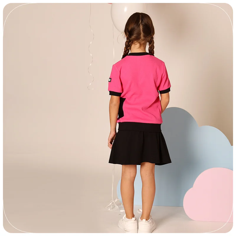 AA SS25 - Children Leather Pocket Ribbed Collection in 2 Colors with Dress Baby Romper Tee Shirt for Girls and Boys Summer Suits – Detail 6