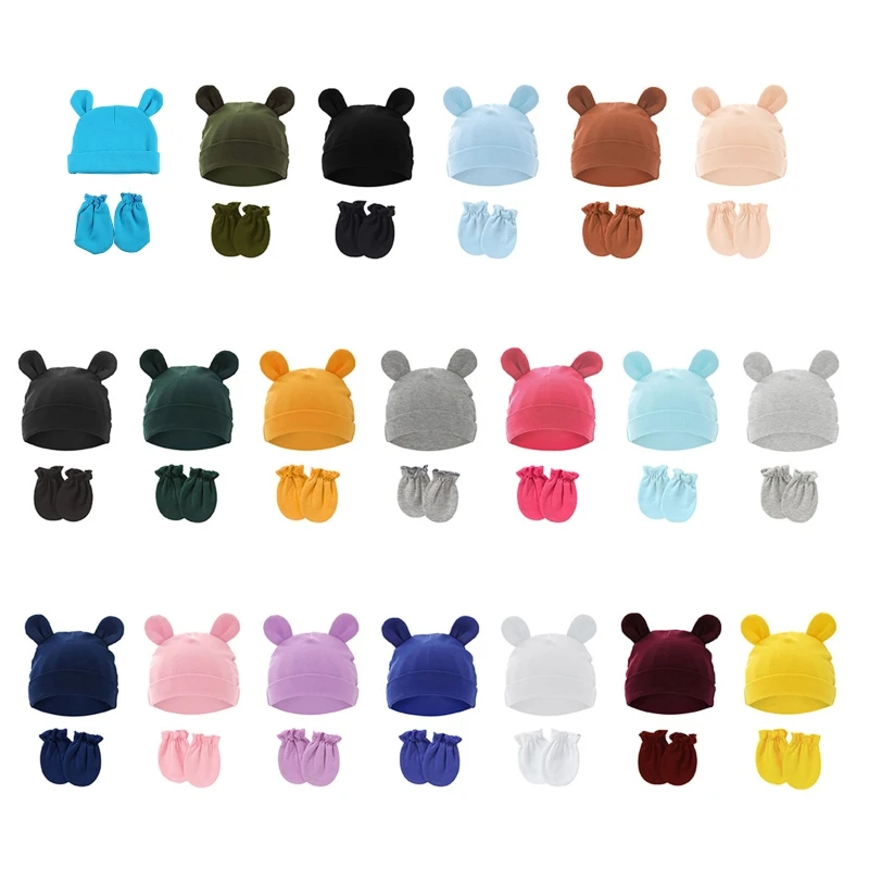 

Cotton Hospital Hat Mittens Protects Baby from Self Scratching Non-toxic 40JC