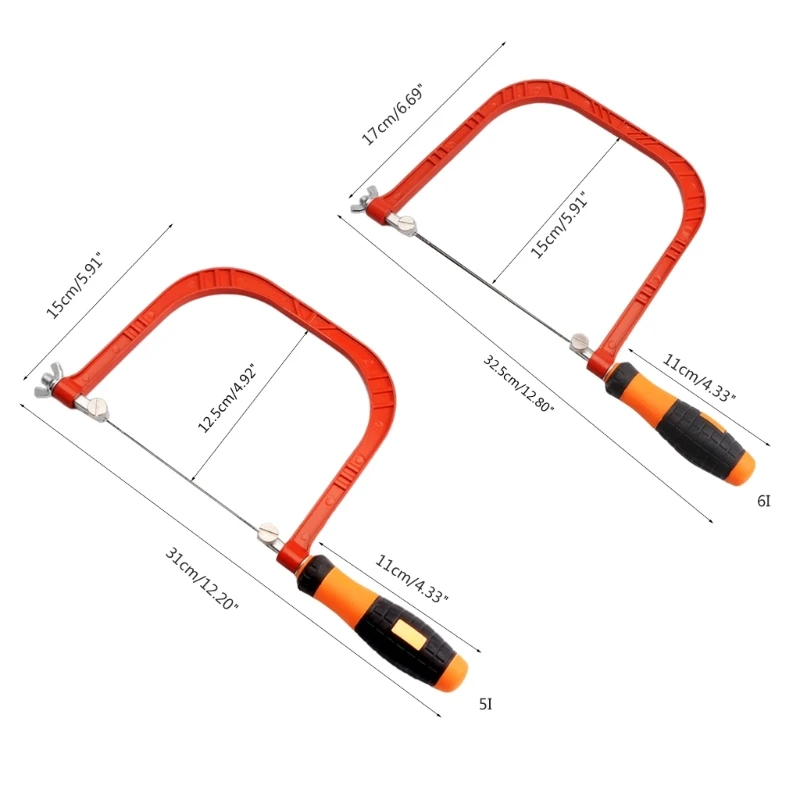 5/6inches Adjustable Frame Sawbow U-shape Coping Jig Saw Mini Circulars Saw For Woodworking Craft Jewelry DIY Hand Tools 6