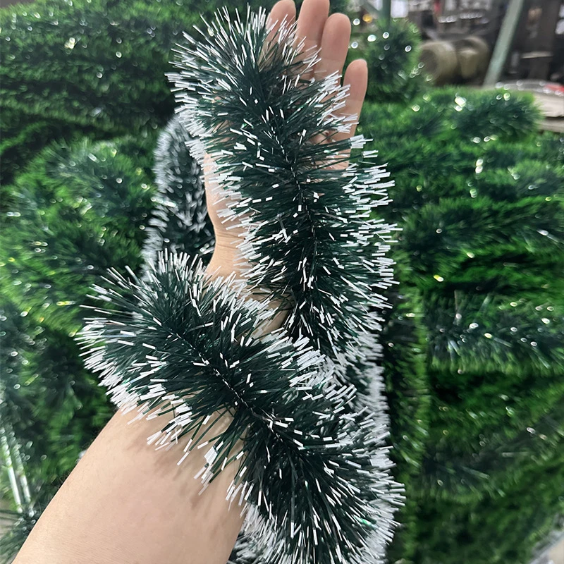 Christmas Garland Home Party Wall Door Decor Xmas Tree Ornaments Tinsel Strips With Bowknot Party