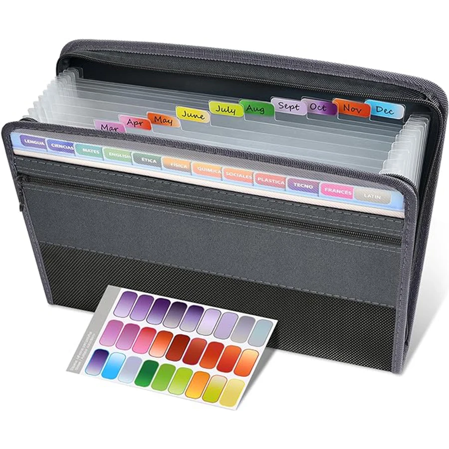 Kobest Expanding File Organizer 13 Pocket Accordion A4 Document Ziper Folder Bag Hot Style file folder,file bag,stationary organizer pouch