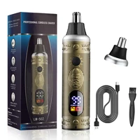 RESUXI LM-502 All Metal Body LCD Electric Nose and Ear Hair Trimmer Painless Tool Rechargeable Nose and Ear Hair Clippers 1