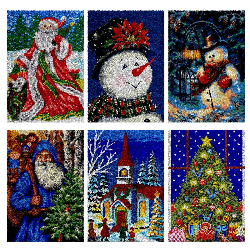 

Рождественское украшение для дома, набор крючков с защелкой, ковер с узлом, вышивка крестиком, сделай сам, вышивка, пластиковая канва для взрослых, гобелен