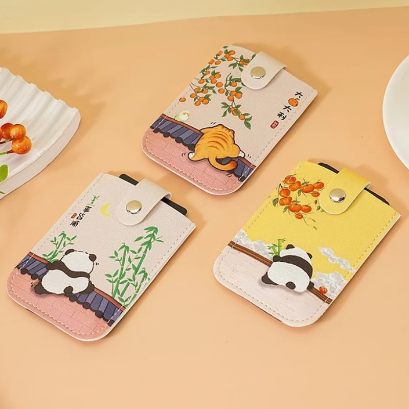 Laminated Concealed Mini Card Wallet RFID Blocking 4 Cards Pockets ID Card Holder Pull-out Type PU Leather Business Card Case