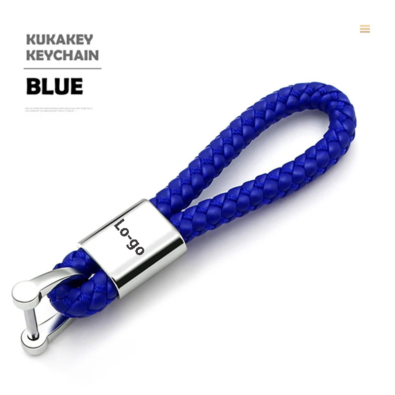 Honda Blue Leather Rope Keychain