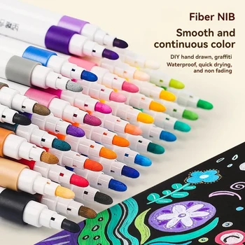 12/80 colori pennarello acrilico kit di pittura su roccia per bambini bambini penne per pittura su pietra set ceramica vetro legno artigianato fai da te forniture d'arte