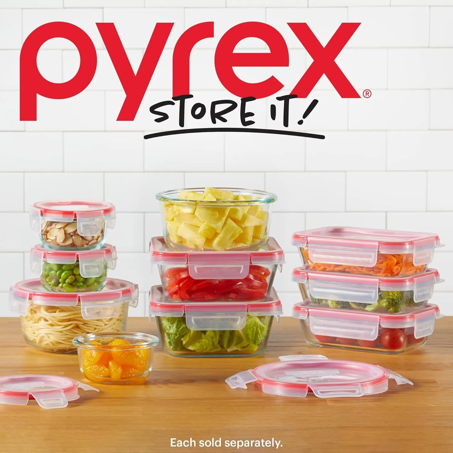 Pyrex Freshlock 10-Pieces 4-Cup Glass Food Storage Containers Set Airtight & Leakproof Locking Lids Freezer Dishwasher Microwave 5