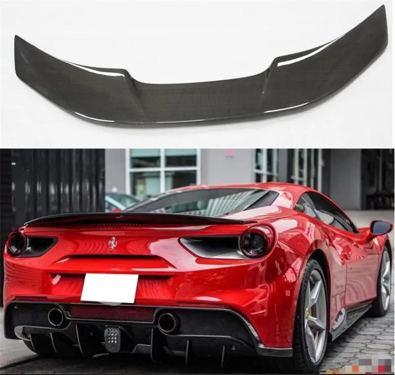

For Ferrari 488 GTB/Spider 2015-2019 High Quality Real Carbon Fiber Car Rear Wing Trunk Lip Spoiler