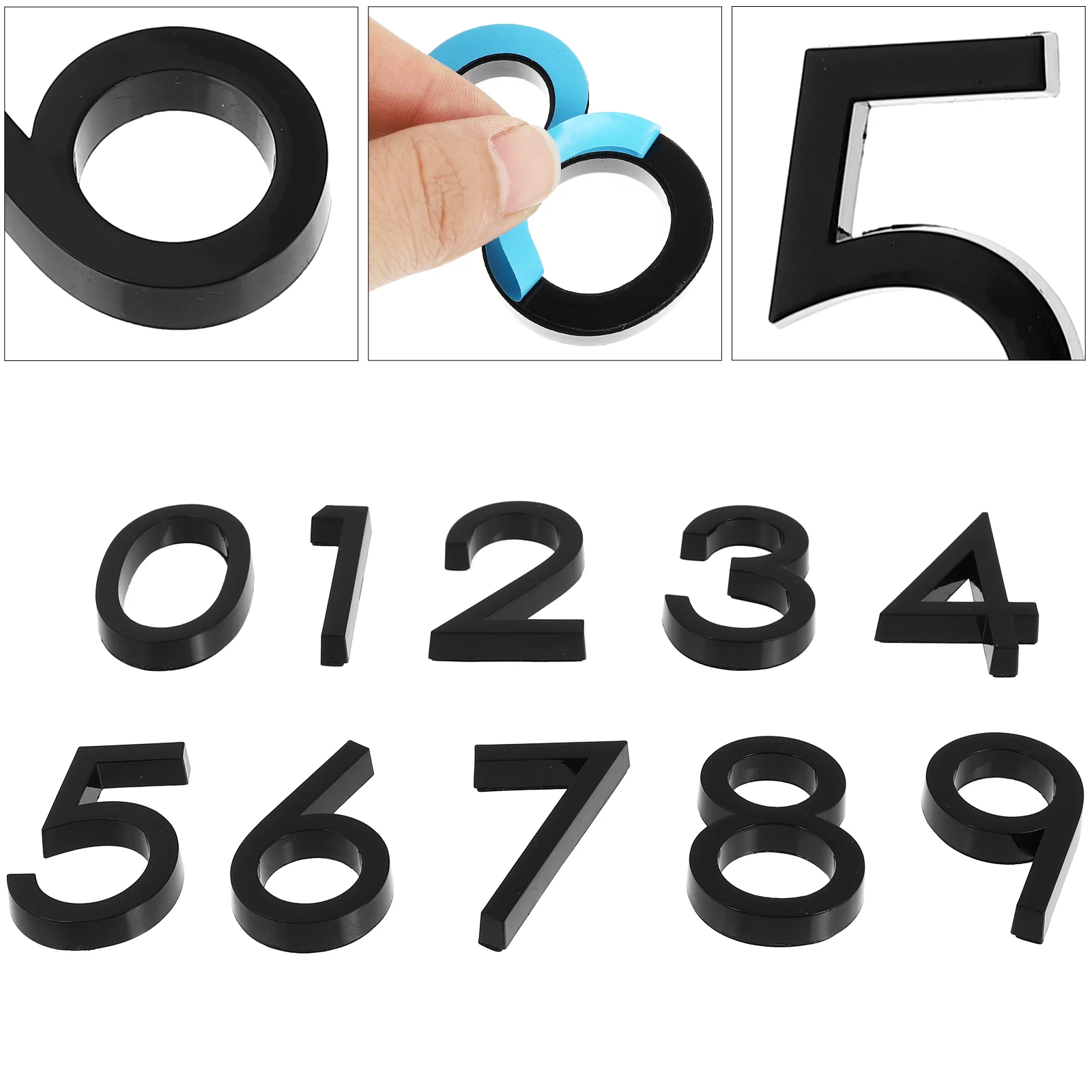 

10pcs Address Door Label Digits 0-9 Sign Sticker for Hotel Apartment Room Door