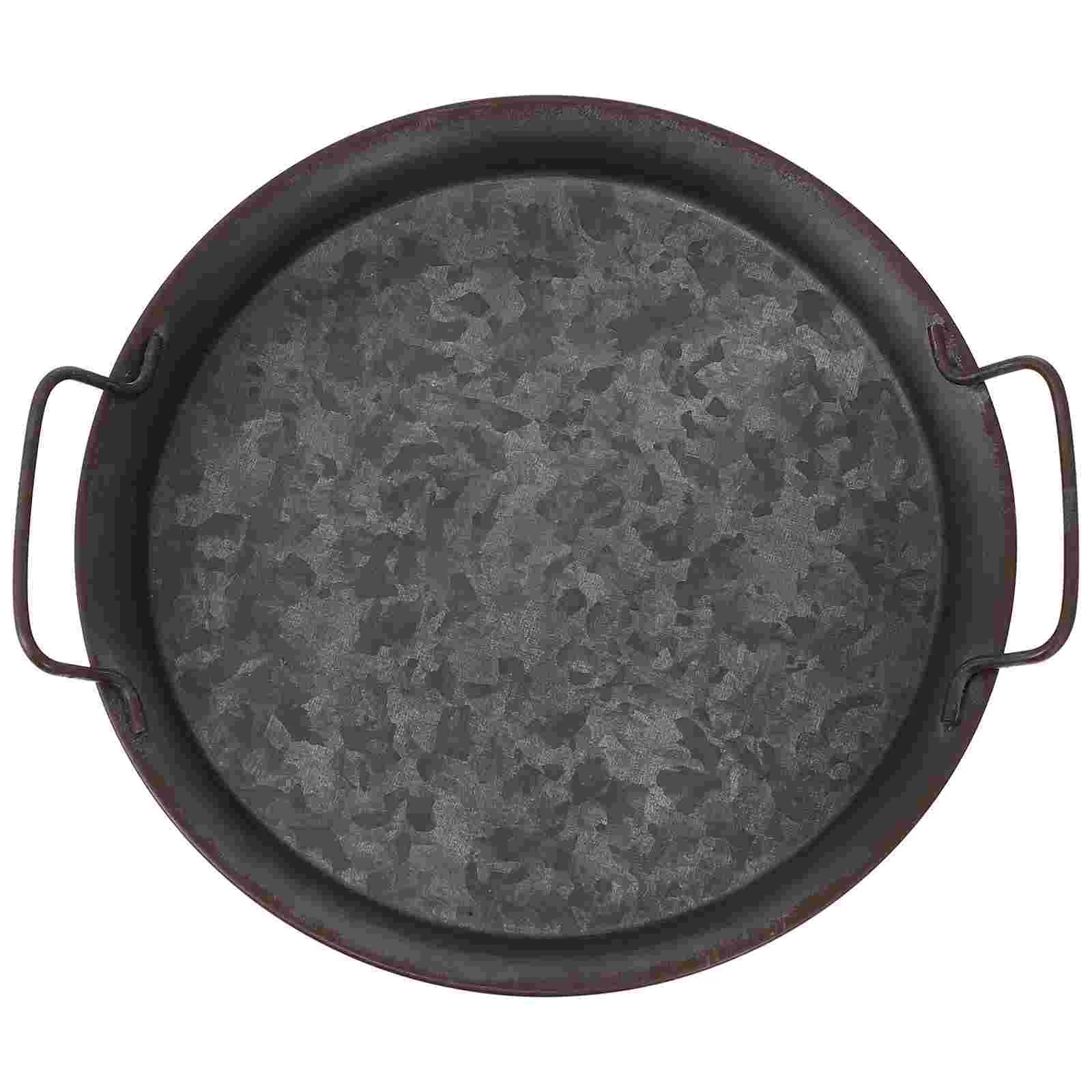 

1pc Iron Jewelry Display Holder Food Tray Storage Container for Home (Black)