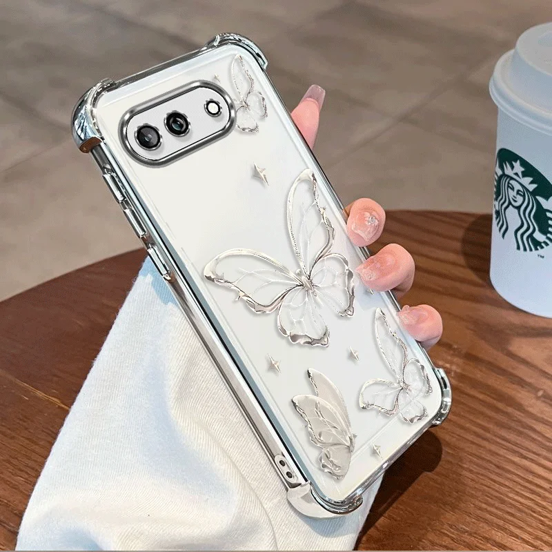 Butterfly Pattern Shockproof TPU Case with Plated Protective Cover