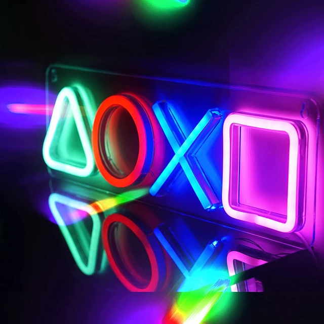 Icon – signe néon Gaming Ps4 Playstation, lumière pour décoration de chambre  à coucher, lumière Led pour salle de Bar, fête de noël, cadeaux de Gamer,  accessoires de jeu - AliExpress