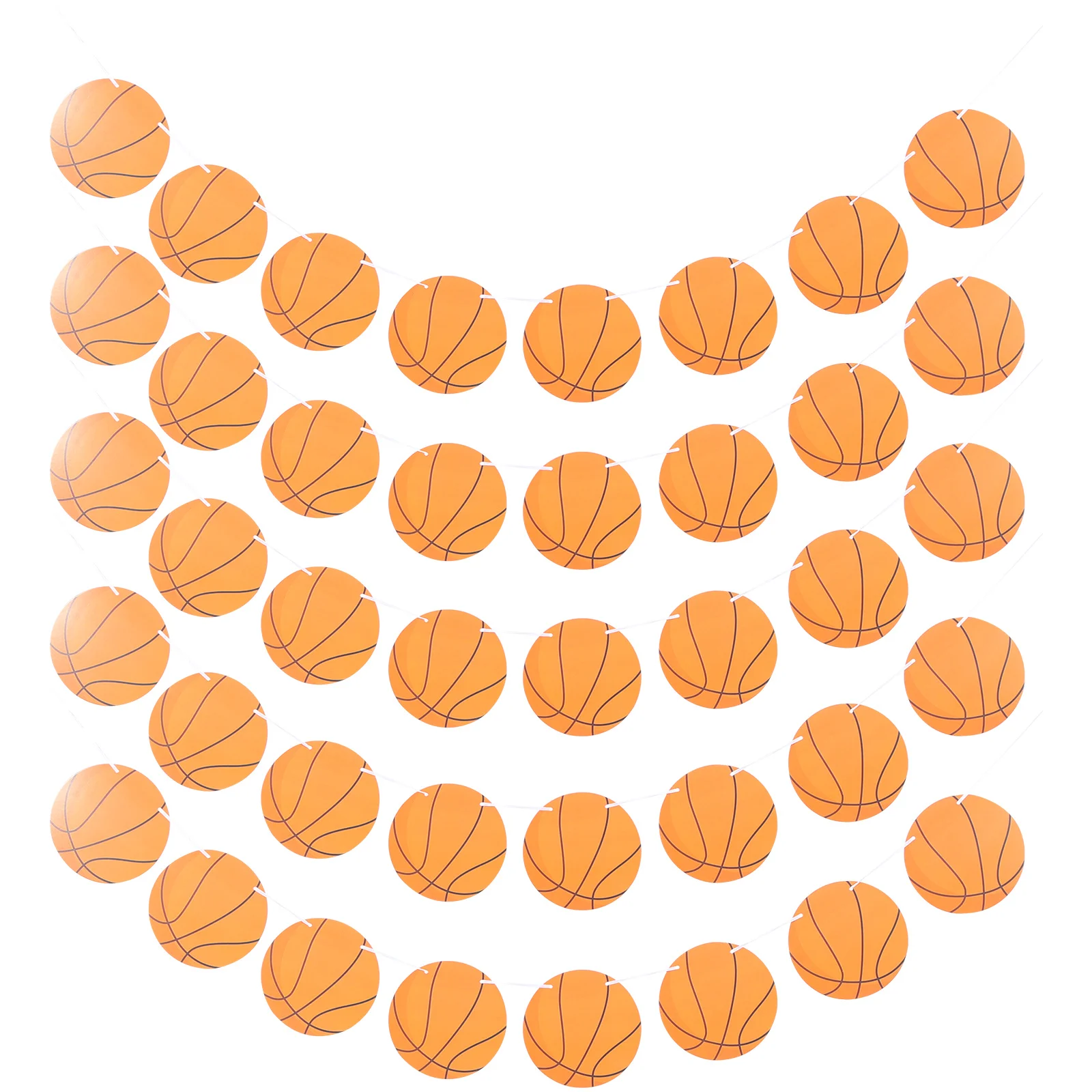 

5 Pcs Basketball Paper Latte Art Themed Party Supplies Birthday Decorations Banner