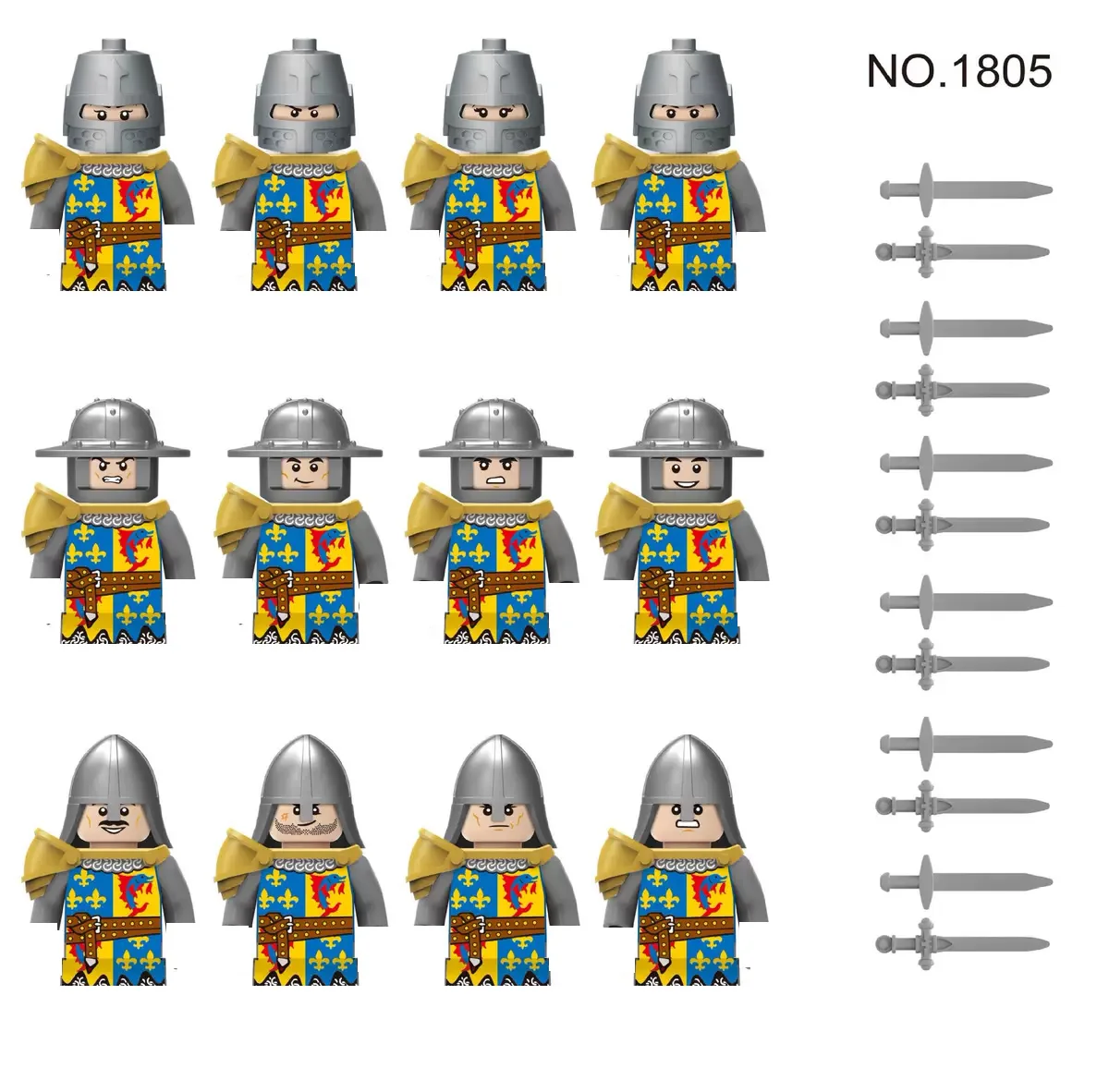 MOC War Military Medieval Building Block Knight Figure Warrior Soldier Spear Sword Shield Diy Weapon Castle Army Accessories Toy 2
