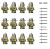 MOC War Military Medieval Building Block Knight Figure Warrior Soldier Spear Sword Shield Diy Weapon Castle Army Accessories Toy 2