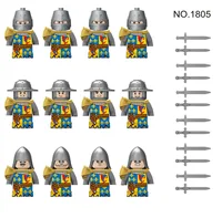 MOC War Military Medieval Building Block Knight Figure Warrior Soldier Spear Sword Shield Diy Weapon Castle Army Accessories Toy 2