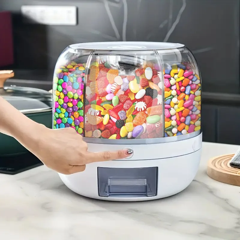 Multi Grid Rotating Candy and Grain Dispenser