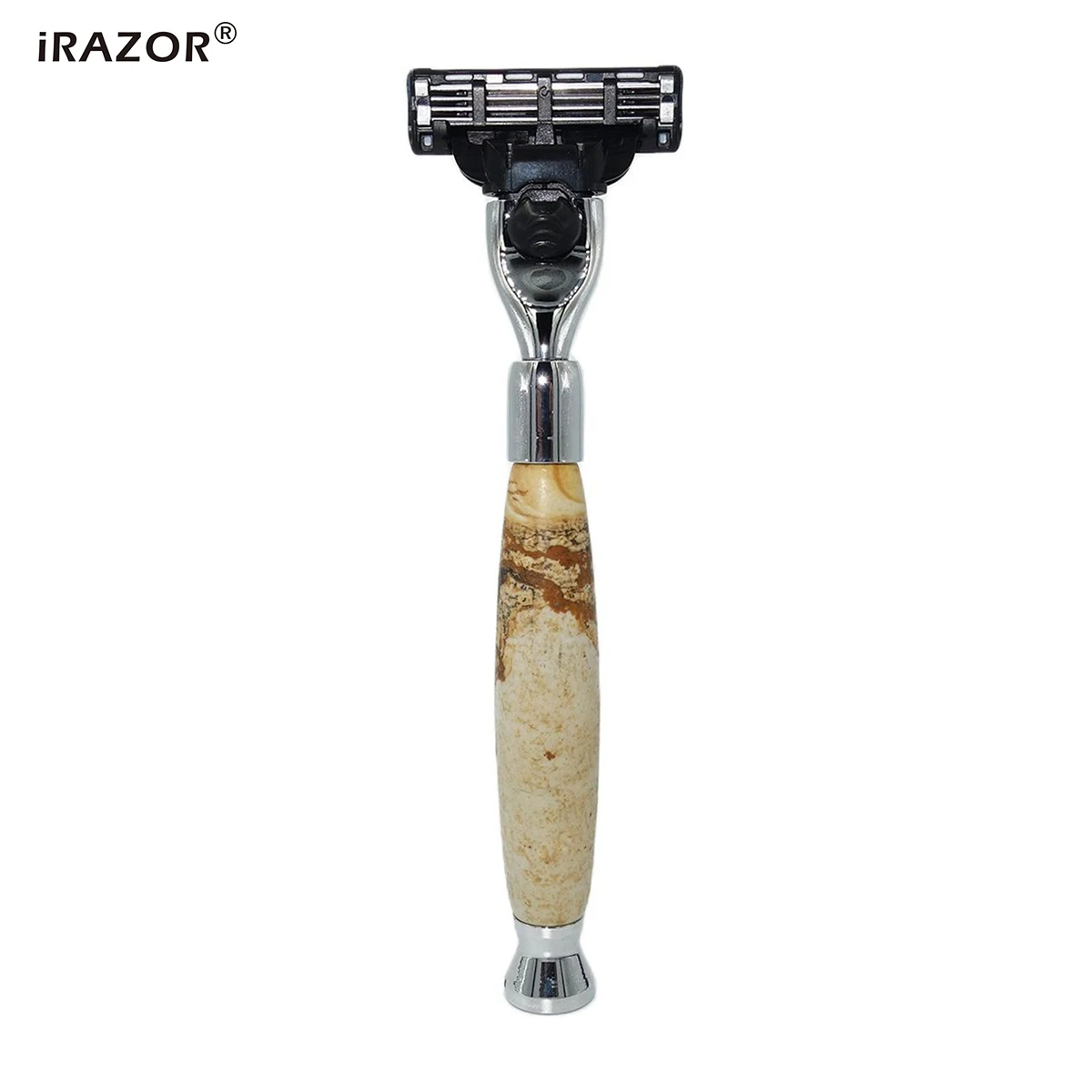 iRAZOR New Pure Stone Manual Men's Mach 3 Safety Razor Barber Beard ...