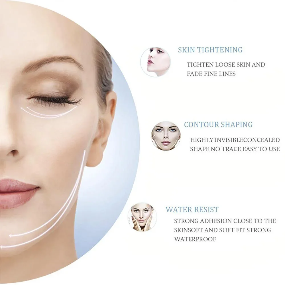 V-Shape Face Lift Facial Line Wrinkle Sagging Skin Face Lift Up Fast Chin Adhesive Tapes Invisible Thin Stickers 40pcs/set