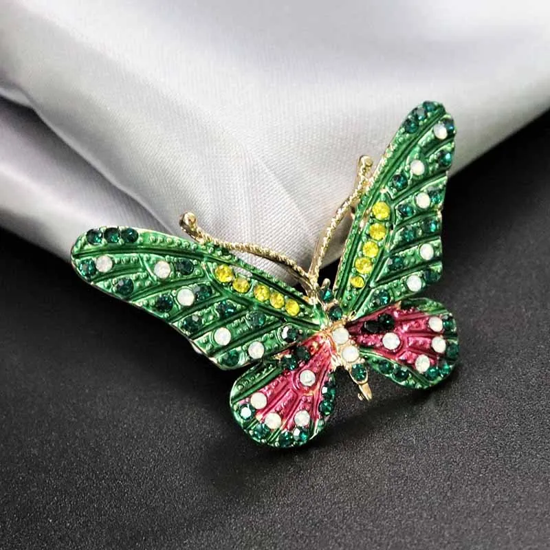 Broche De Mariposa Con Diamantes De Imitación Y Cola De Borla - Elegante, De Metal Esmaltado, Para Ropa Y Accesorios