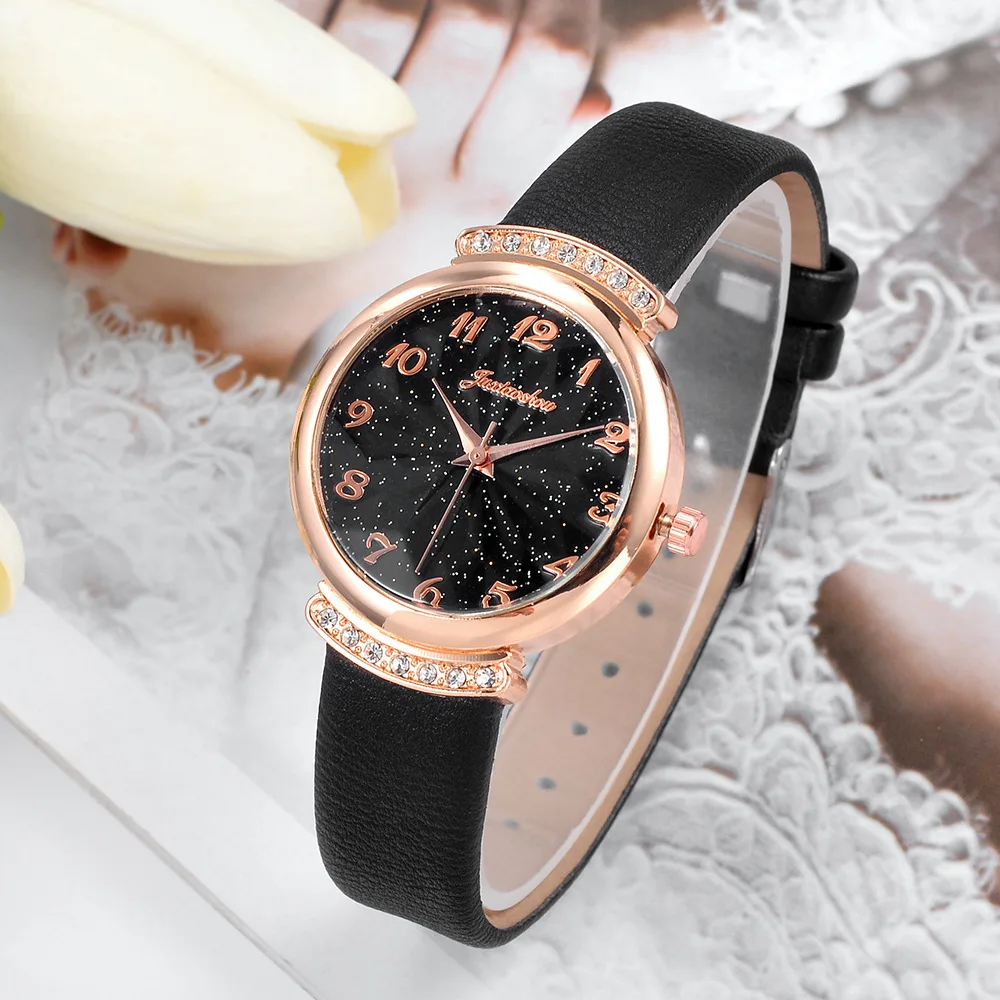 

Women Elegant Gypsophila Dial Leather Watches 2020 Fashion Casual Quartz Watch Ladies Dress Wristwatch Clock Relogio Feminino