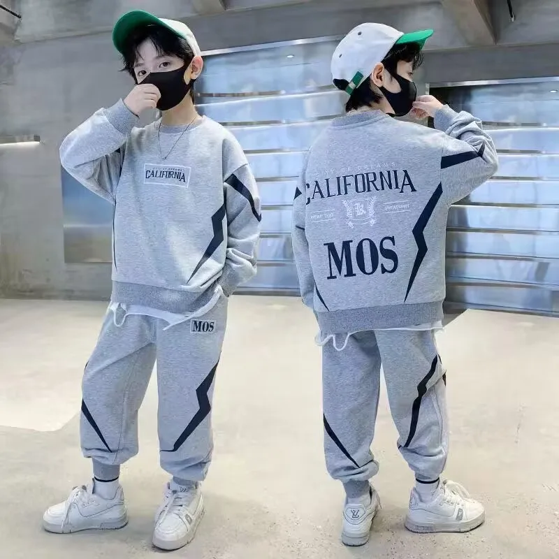 winter Autumn Boys Clothes children Set Sweatshirt Tracksuits Kids Suit patchwork sweatshirt t shirt + pant teens 4 12 Year