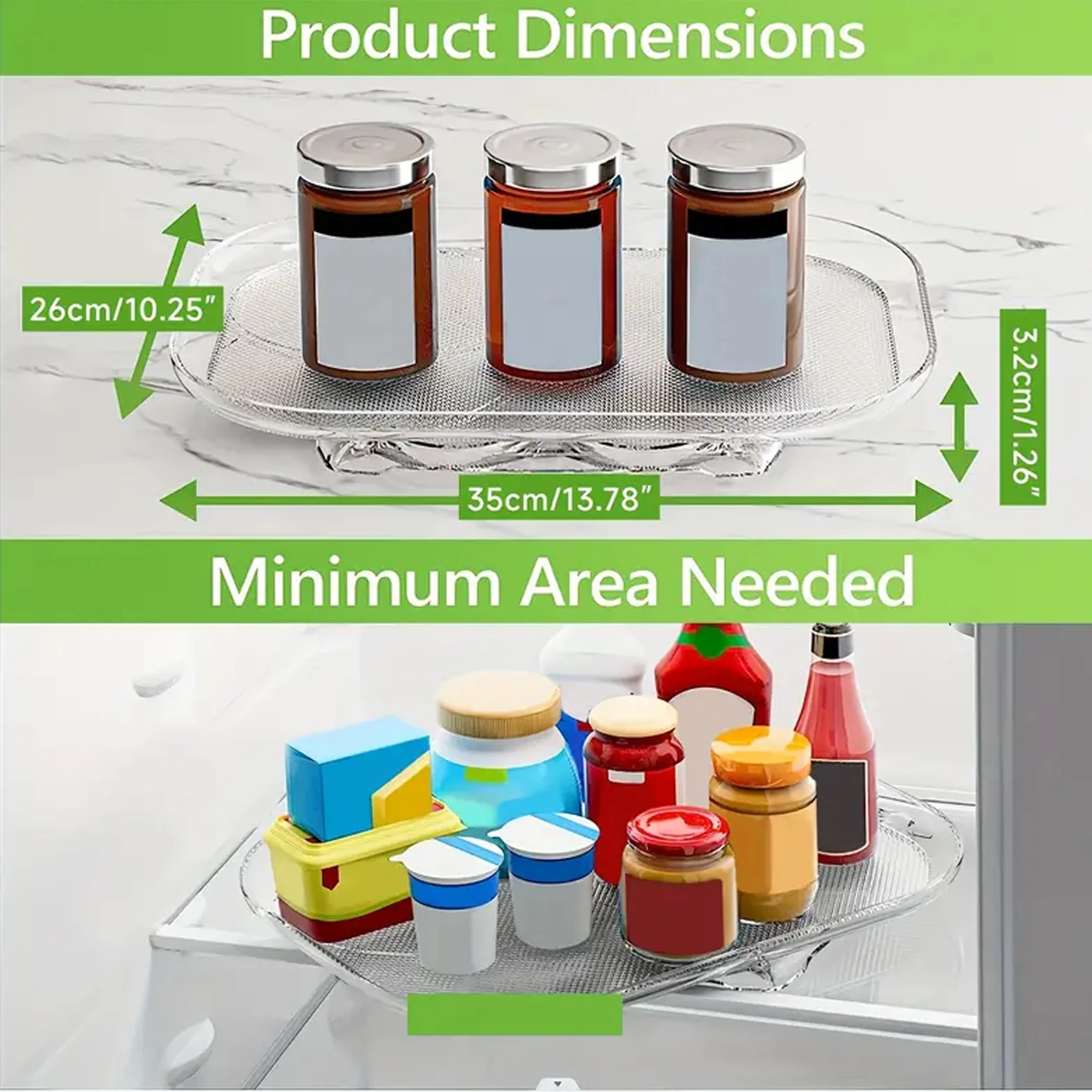 Storage Tray Kitchen Tray Bamboo Organizer Tray Jewelry Storage Tray Rotating Storage Organizer 1 Piece Storage Tray 360-Degree Refrigerator Storage Rotating Tray Used for Kitchen Spice Jars and Sundry Turntable Seasoning Sorting Box Multi-Functional Tray