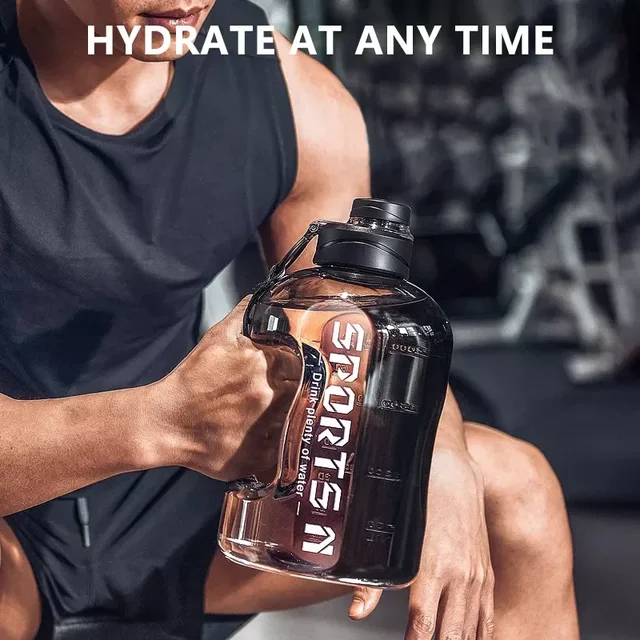 1L UP To 5L Gym Cycling Bottle Cup Outdoor Sport Large Capacity Water Bottle Kettle Fitness BPA FREE Scale Drink Bottle for Men 2