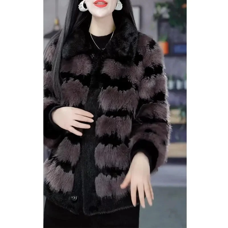 Fashion Foreign High-Grade Imitation Sable Fluff Coat Female 2022 New Autumn/winter Thick and Warm Korean Short Woolen Coat X646