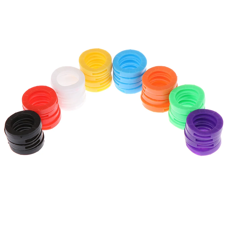 Key Caps Covers 32pcs Bright Colors Soft Silicone Hollow Multi Color Rubber Keys Locks Cap Elastic Case Round