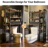 Over The Toilet Storage with 2 Drawers - 7 Tier Bathroom Organizer with Adjustable Shelf, Freestanding Space Saver Storage Rack 5
