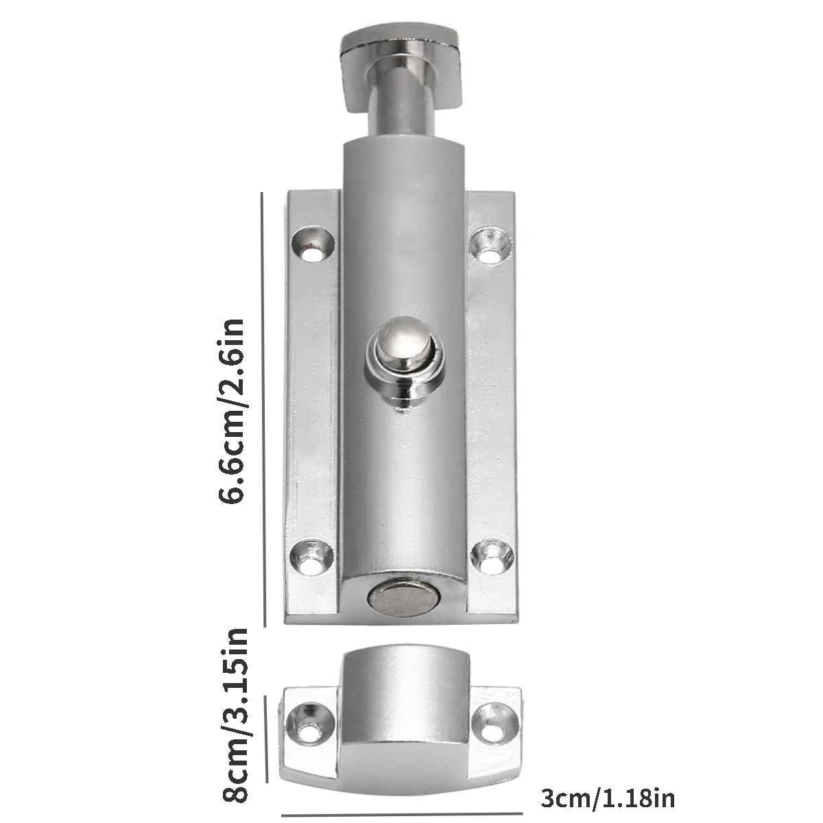 1/2PCS 4 inch Aluminum Alloy Window Gate Security Pull Ring Spring Bounce Door Bolt Automatic Latch Lock Door Window door latch