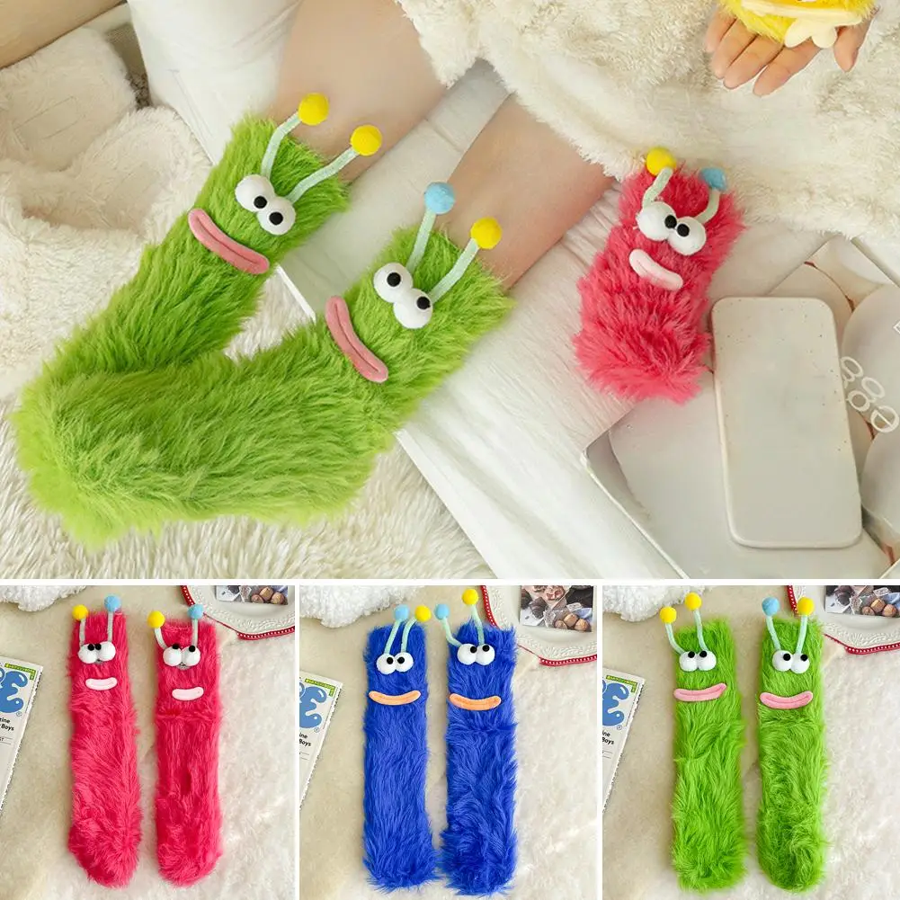 3 farben Lustige Socken Herbst Winter Korallen Fleece Boden Socken Paar Schlaf Socke Fuzzy Socken Weihnachten Strümpfe – Detail 14