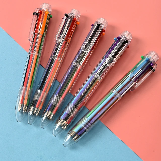 4 Pack Multicolor Pen in One, 0.5mm 10-in-1 Retractable Ballpoint Pens  Packs, 10 Colors Ballpoint Pen for Students Teachers Writing Office School  Supplies Stationery Christmas Gift 