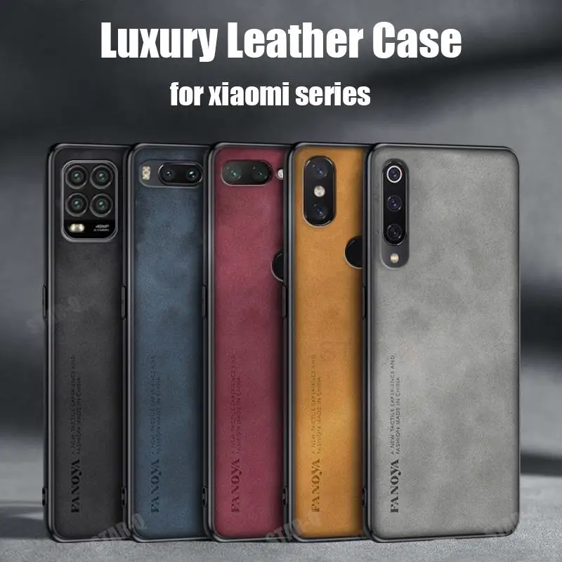 Luxury Sheepskin Leather Case For Xiaomi Mi 8 9 10 10T Lite Se Pro A3 A1 A2 9T Note 10 Mix 2s 3 4 Men Back Cover Xiomi Mi9 Mi10_voghion.com