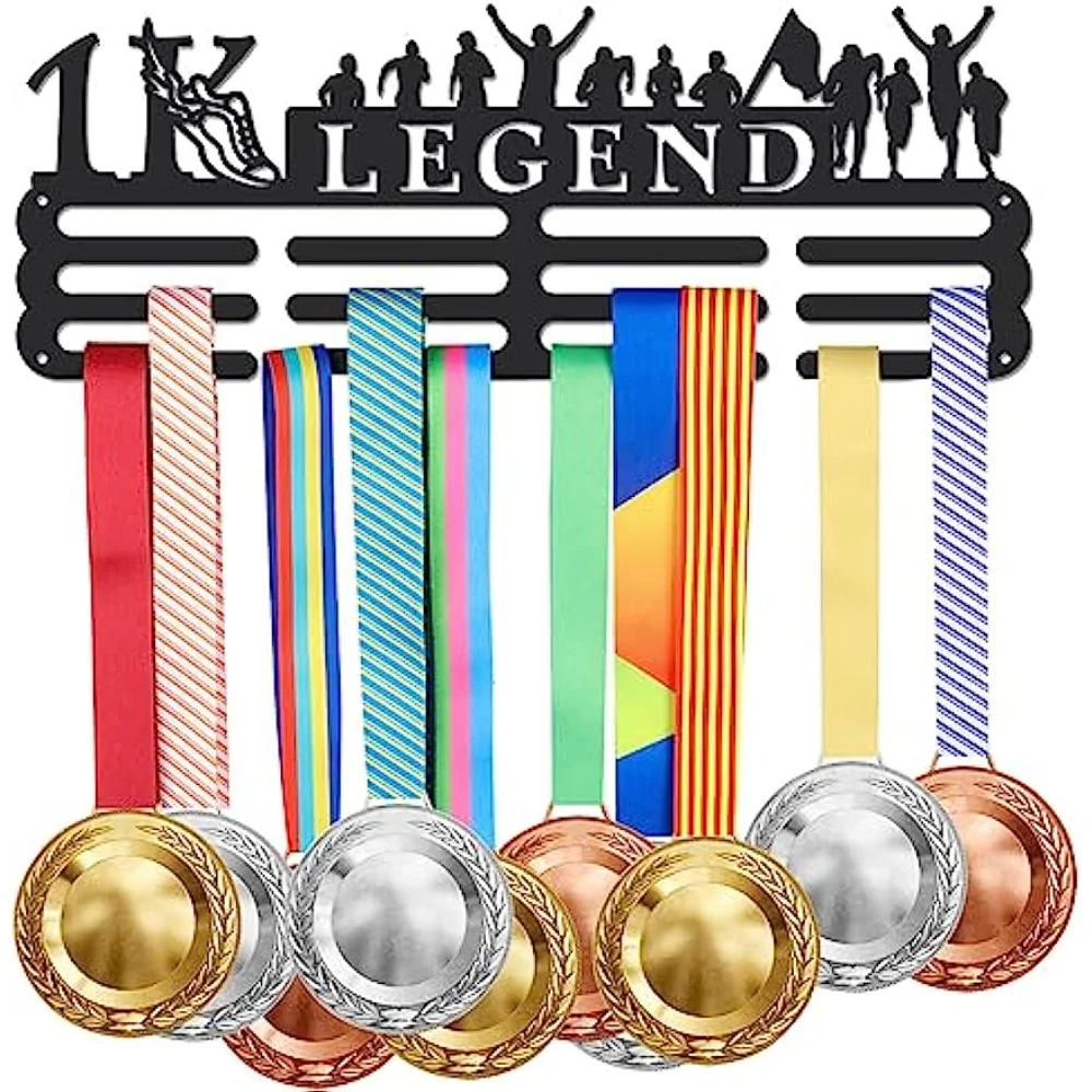 

1K Legend Run 1000 Miles Challenge Medal Medal Hook Display Running Wall Rack Frame Shelf Awards Ribbon Holder Display RackGift