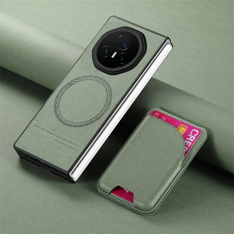Luxury Detachable 2-in-1 Magnetic Card Holder Leather Folding Back Panel Case