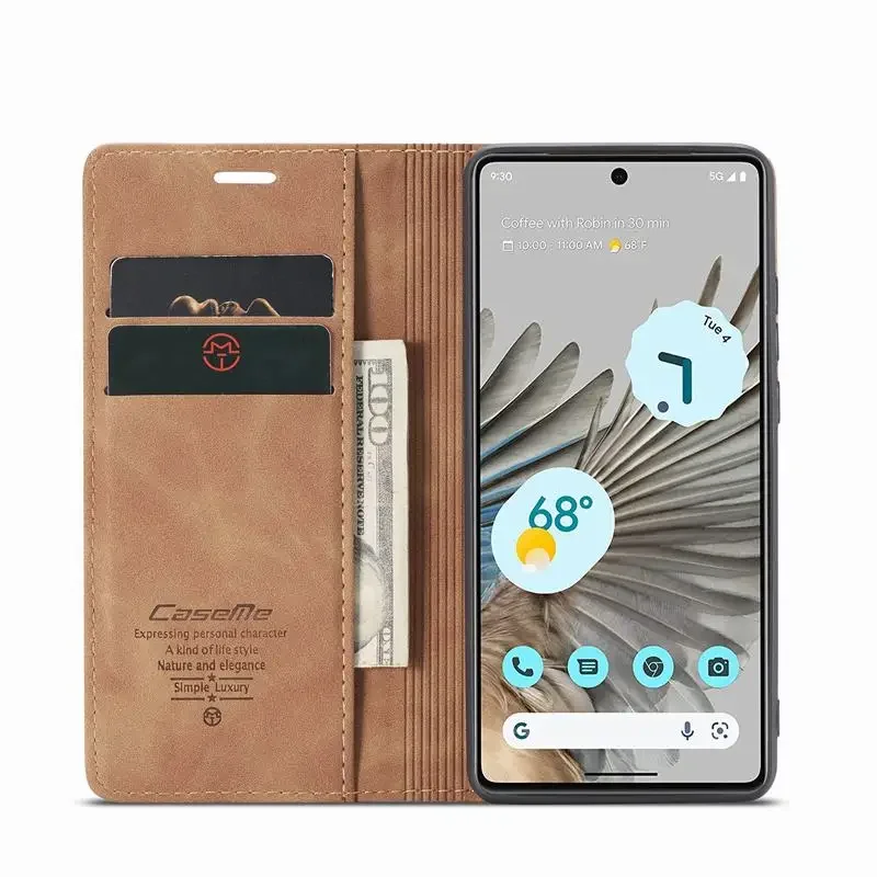 

Кожаный чехол для Google Pixel 8 7 Pro 7A, Роскошный Матовый чехол в стиле ретро с магнитной застежкой, силиконовая задняя крышка для телефона Pixel 7 A 8 Pro