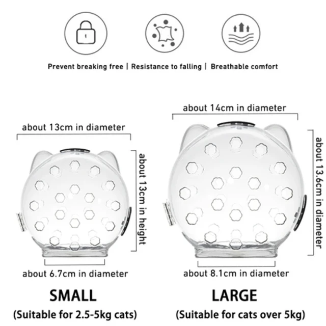 Breathable and Anti-Licking Space Hood Mask Cover for Cat Grooming - Protective Anti-Bite Hood for cat Bath Supplies and Groomin - Imagen 2