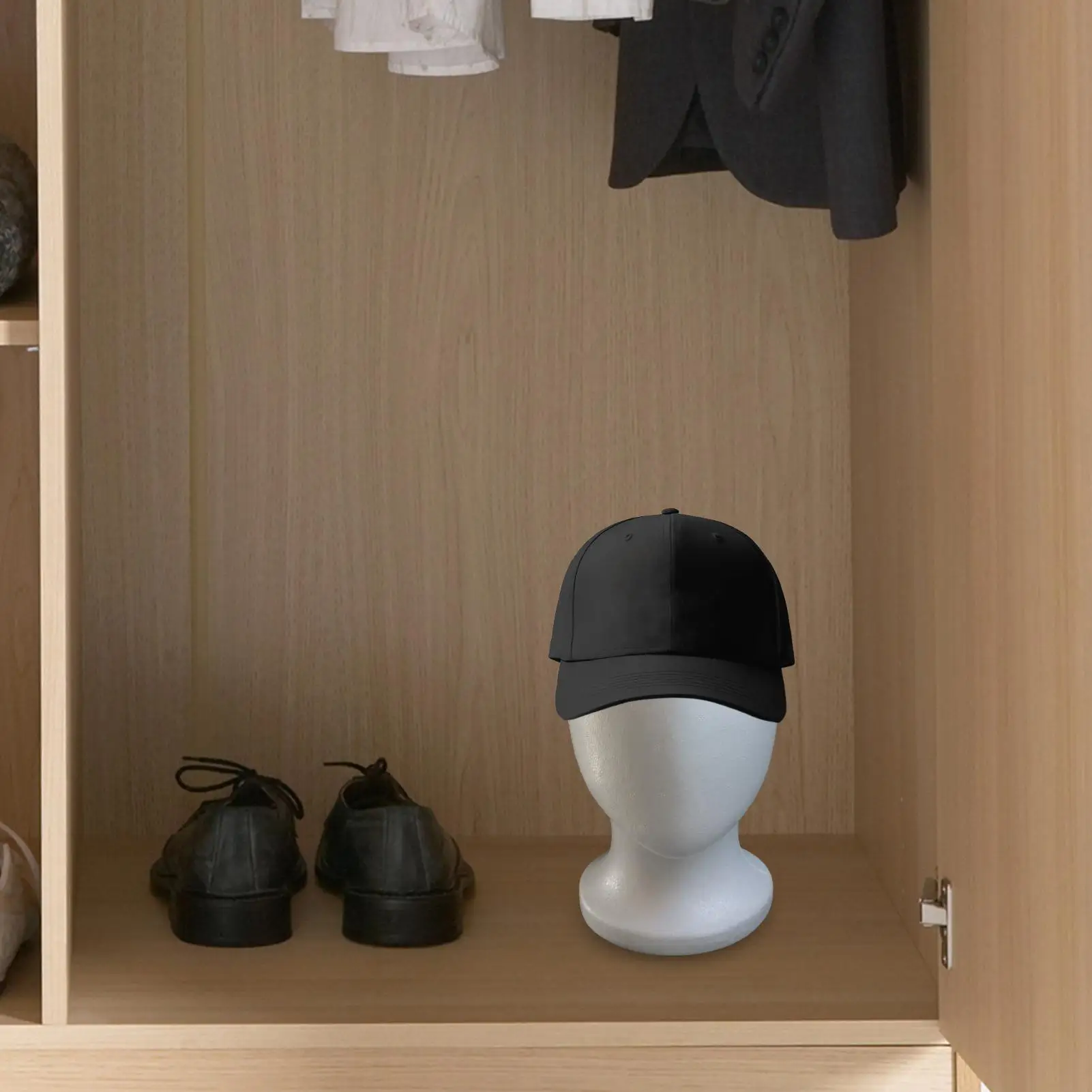 Testa di Manichino Femminile in Polistirolo Senza Volto per Esposizione Cosmetici, Parrucche, Cappelli e Accessori per Saloni di Bellezza e Viaggi - immagine 3