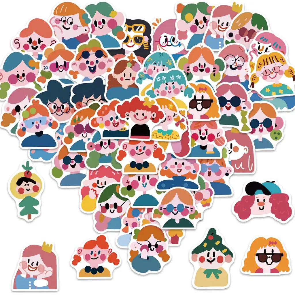 

10/50pcs Stickers Cute Girl Cartoon Funny Graffiti Skateboard Waterproof Suitcase Luggage DIY Laptop Car Stickers Kids