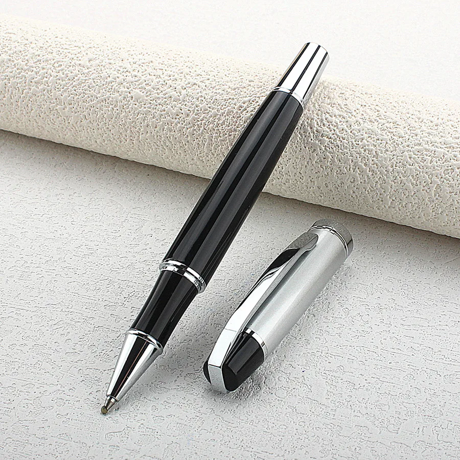Stylos à bille rollerball argentés et noirs de haute qualité - Fournitures de bureau_voghion.com