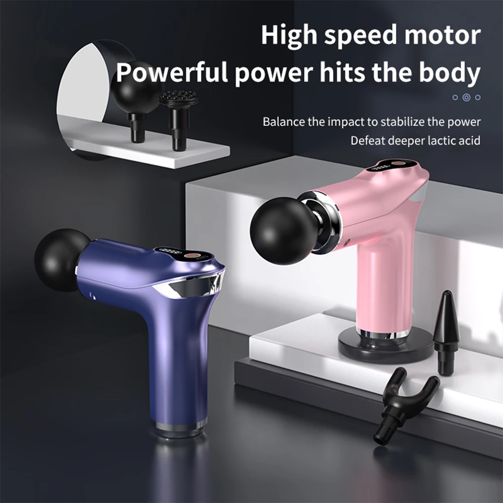 Massage Gun Pain Relief Deep Tissue Muscle Back Relaxation Slimming Body Electric Percussion Massager & Bag Therapy Fascia Gun