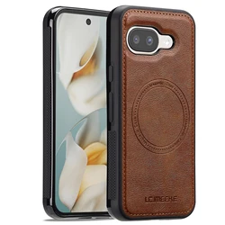 Luxury Magnetic Leather Phone Case with Wireless Charging and Shockproof Slim Fit Design - Google Pixel 8 Pro (Light brown)