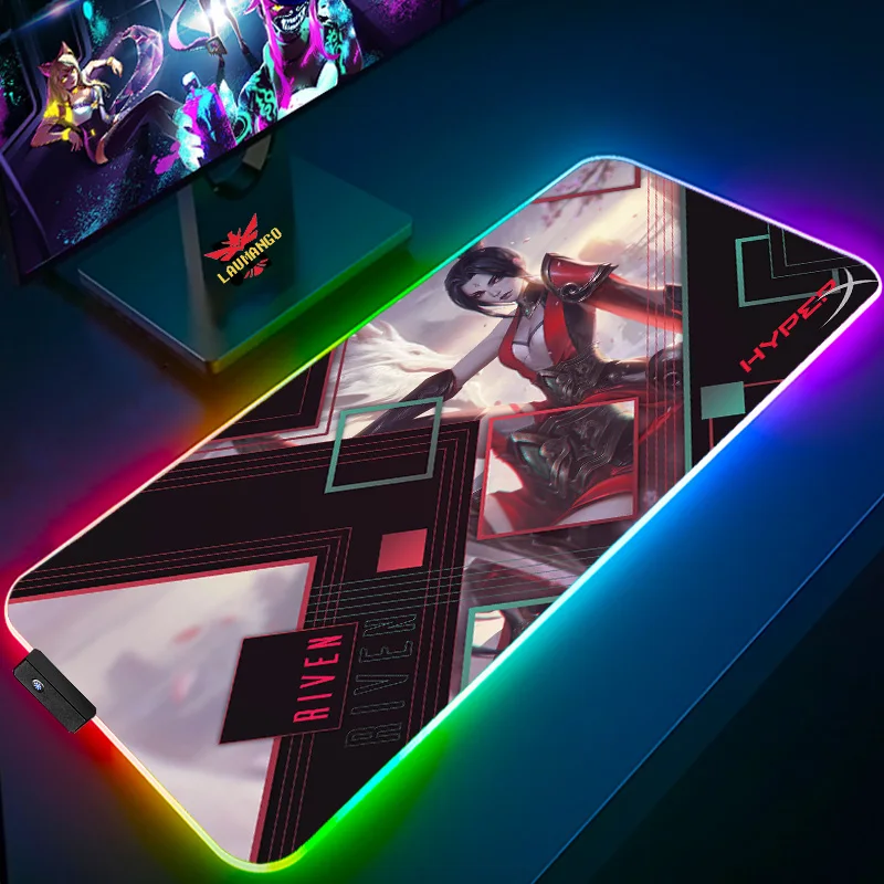 RGB Mouse Pad HyperX Keyboard Extended Backlit Mousepad Gamer Gaming Mat Xxl Pc Accessories Cabinet Anime Mats Desk Large Carpet