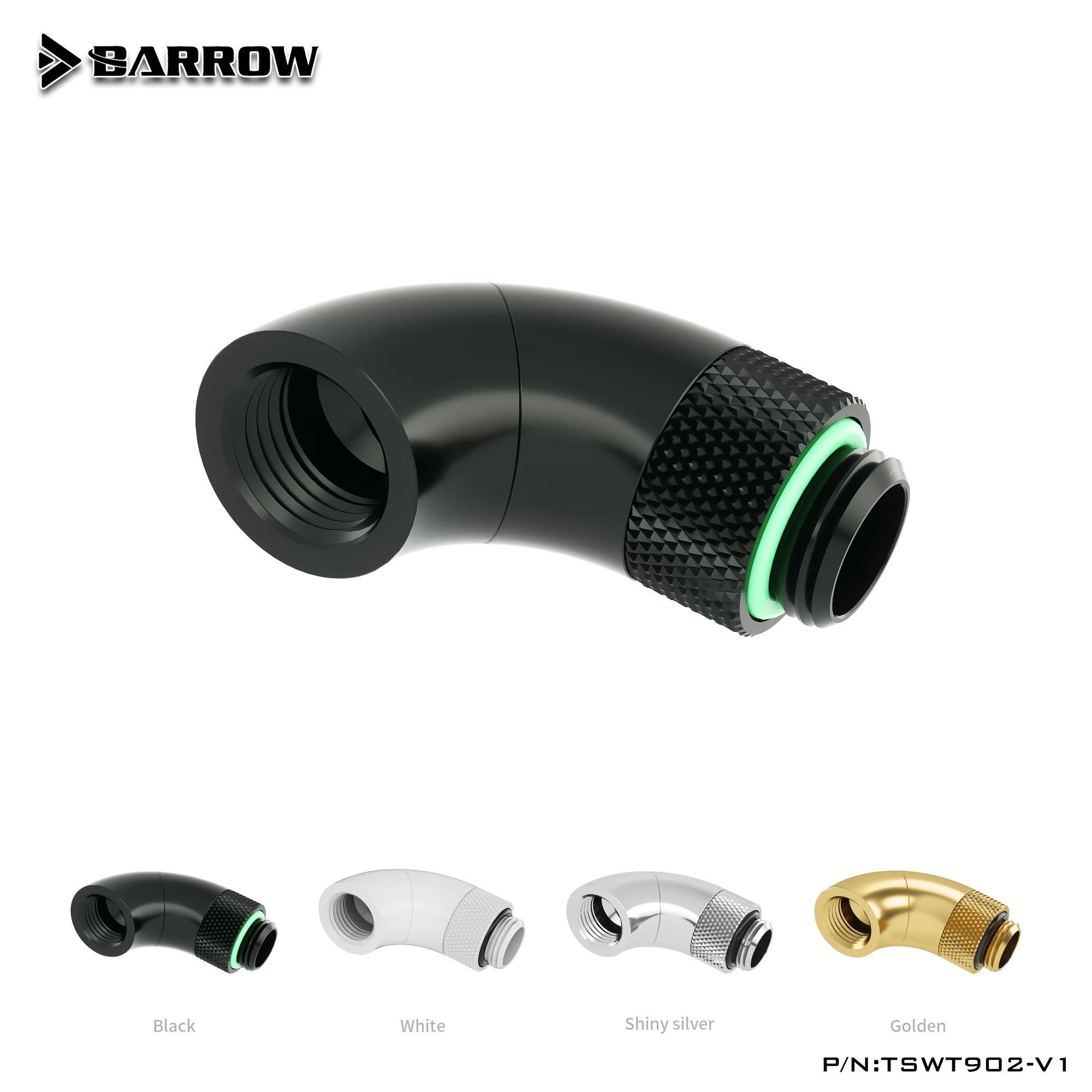

Адаптер для водяного охлаждения BARROW G1/4 дюйма, поворотный на 90 градусов, металлические переходники TSWT902-V1