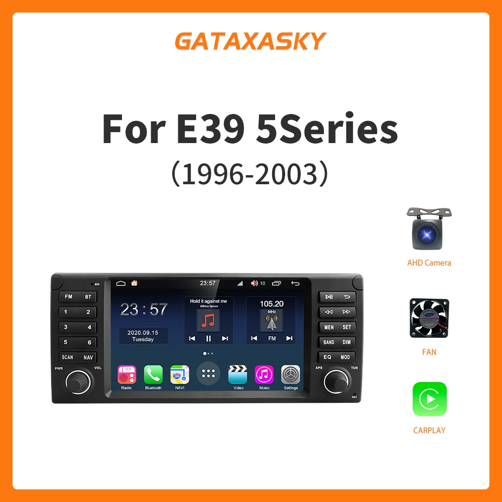 

GATAXASKY 8" Wireless Carplay Auto Radio Android For BMW X5 11 E53 E39 M5 1996-2003 Multimedia GPS Navigation Stereo Audio